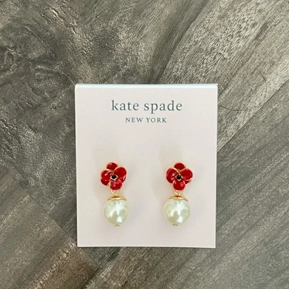 Kate Spade Poppy & Pearl Earrings - Picture 2 of 5